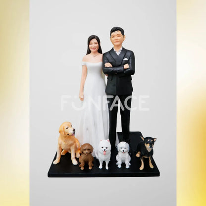 Personalized Bride & Groom Wedding Figurine – Custom FunFace Couple Statue